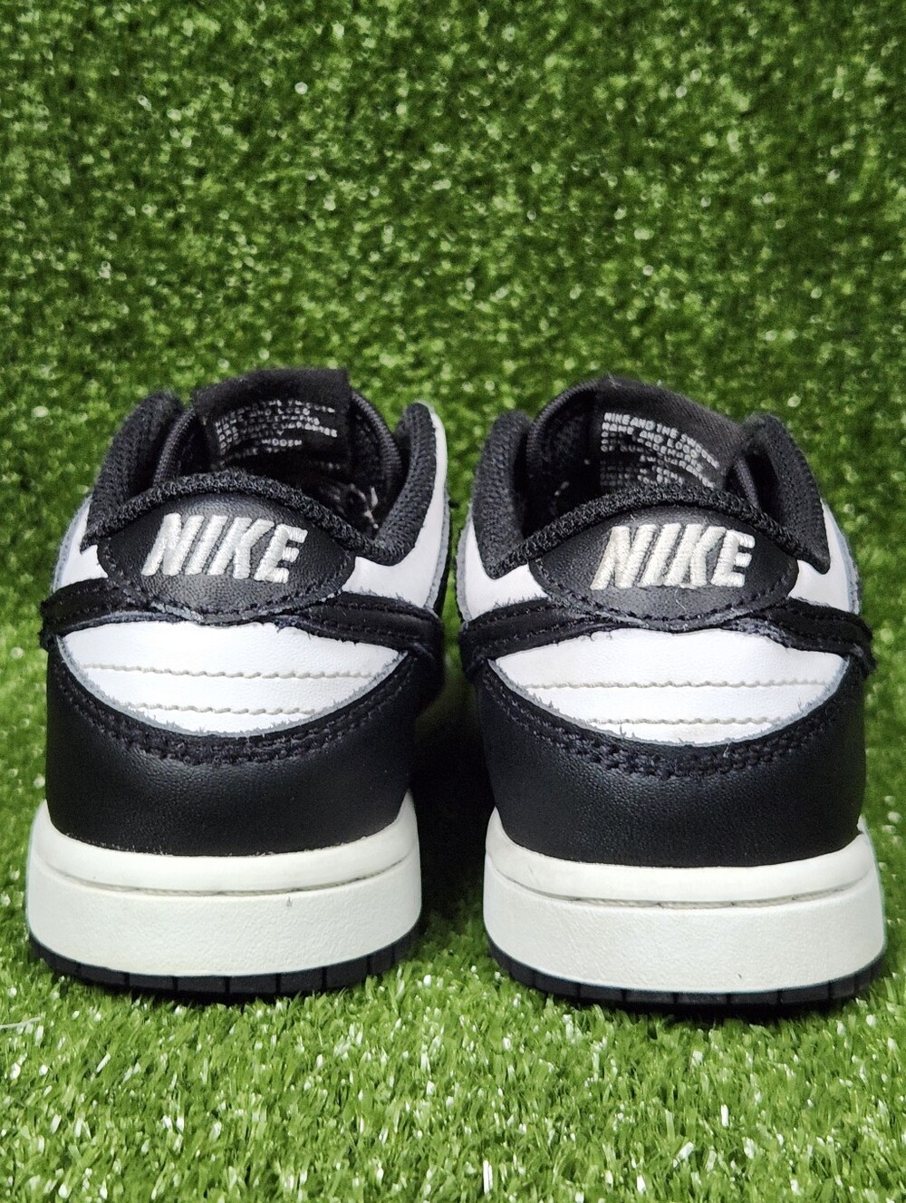 Nike Dunk Retro Low Little Kids Boys Black White Leather Sneakers Shoes Size 13C - Picture 2 of 14